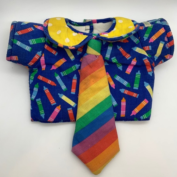 Vintage Coleco Cabbage Patch Kids Retro Rainbow Clown Crayon Shirt - Picture 1 of 12